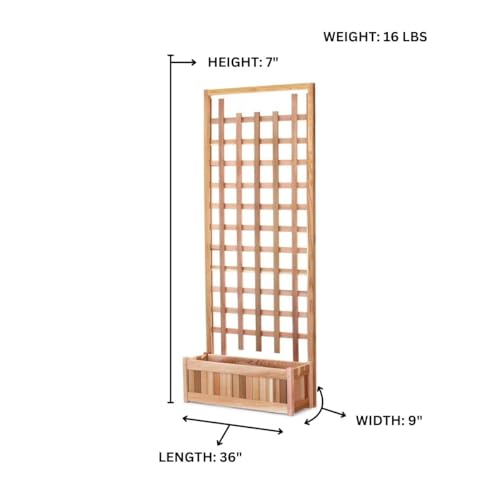 All Things Cedar Planter Box with Trellis Privacy Screen Set PL30-T