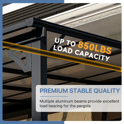 14 Ft. W X 10 Ft. D Aluminum Pergola with Canopy