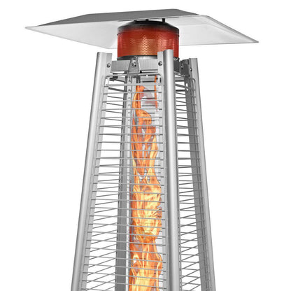 38,000 BTU Black Propane Outdoor Pyramid Patio Heater with Dancing Flames