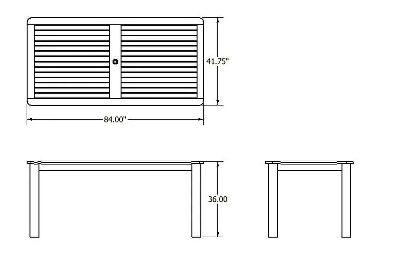Sequoia Outdoor Homestead Rectangular 42in x 84in Counter Height Dining Table