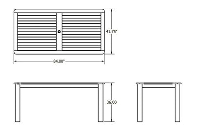 Sequoia Outdoor Homestead Rectangular 42in x 84in Counter Height Dining Table