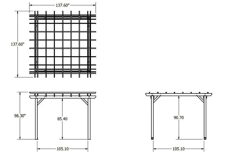 Sequoia St. Clair 12x12 Pergola by Highwind Living