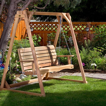 All Things Cedar 6-Ft Cedar Garden A-Frame & Porch Swing Set – AF72-S
