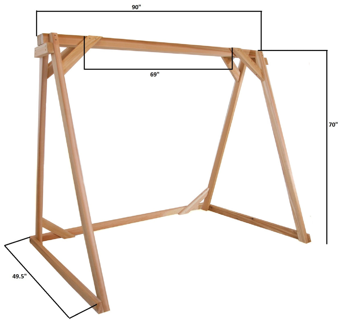 All Things Cedar 7.5-Ft A-Frame Cedar Garden Swing Stand – AF90