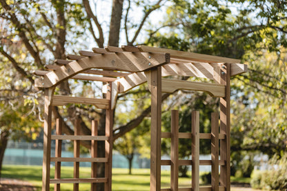 All Things Cedar Pagoda Garden Arbor & Planter Box Set PA96-Set