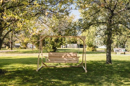 All Things Cedar 7.5-Ft Cedar Garden A-Frame and Porch Swing Set