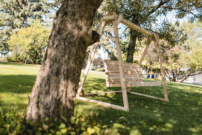 All Things Cedar 7.5-Ft Cedar Garden A-Frame and Porch Swing Set