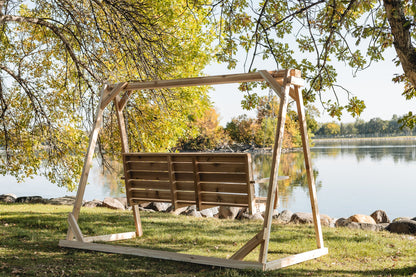 All Things Cedar 7.5-Ft Cedar Garden A-Frame and Porch Swing Set