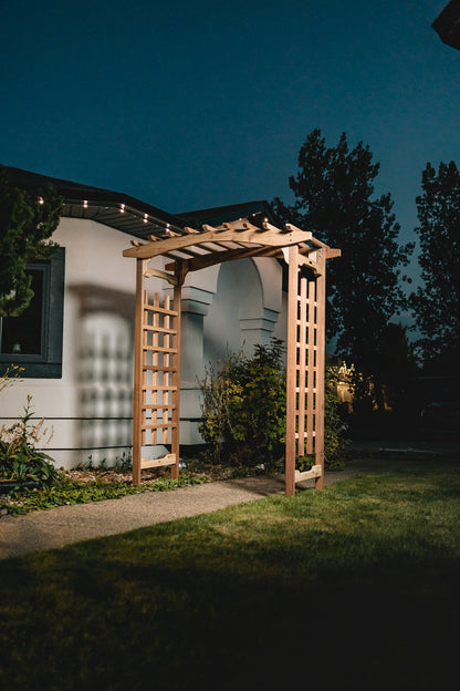 All Things Cedar Pagoda Garden Arbor & Planter Box Set PA96-Set