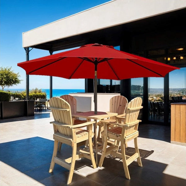 All Things Cedar Bar Height Bistro Set for 4 with 30" Pedestal Table