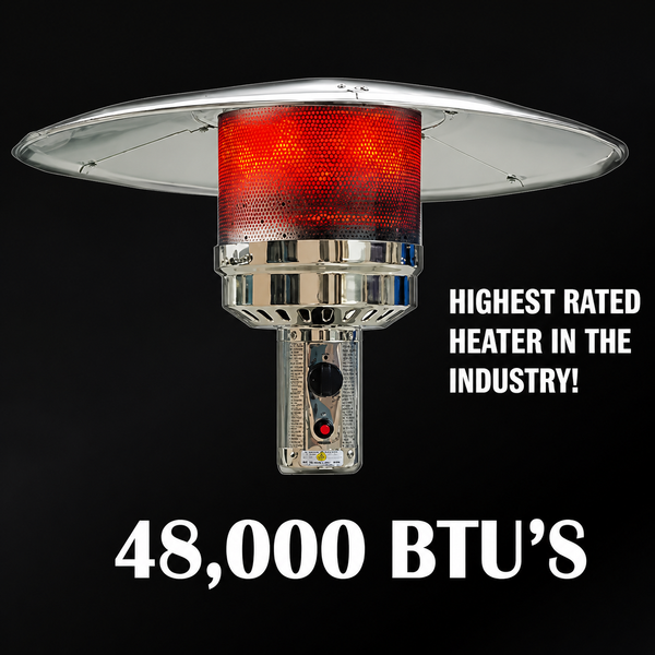 48,000 BTU Stainless Steel/Hammered Bronze Propane Patio Heater