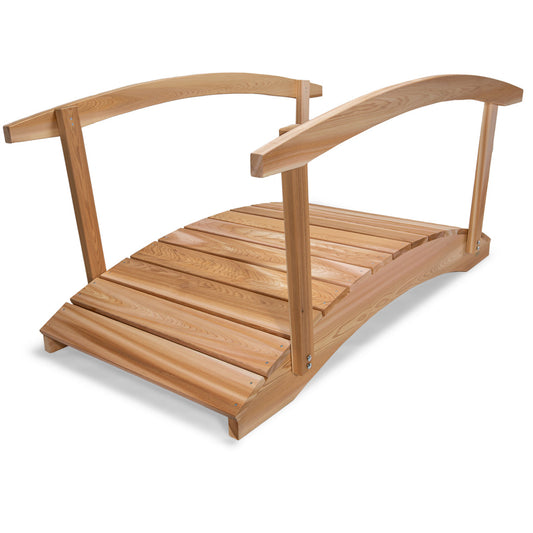 All Things Cedar 6-Ft Cedar Garden Bridge with Side Rails – FB72-R