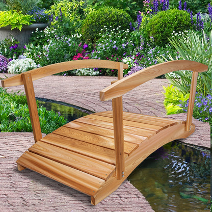 All Things Cedar 6-Ft Cedar Garden Bridge with Side Rails – FB72-R