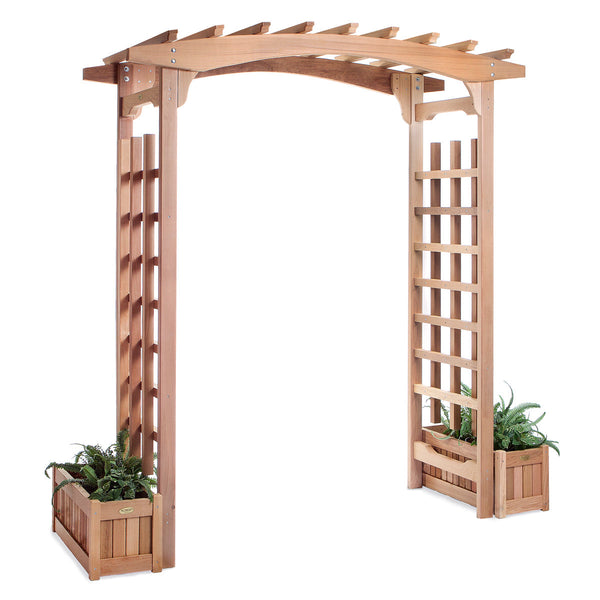 All Things Cedar Pagoda Garden Arbor & Planter Box Set PA96-Set