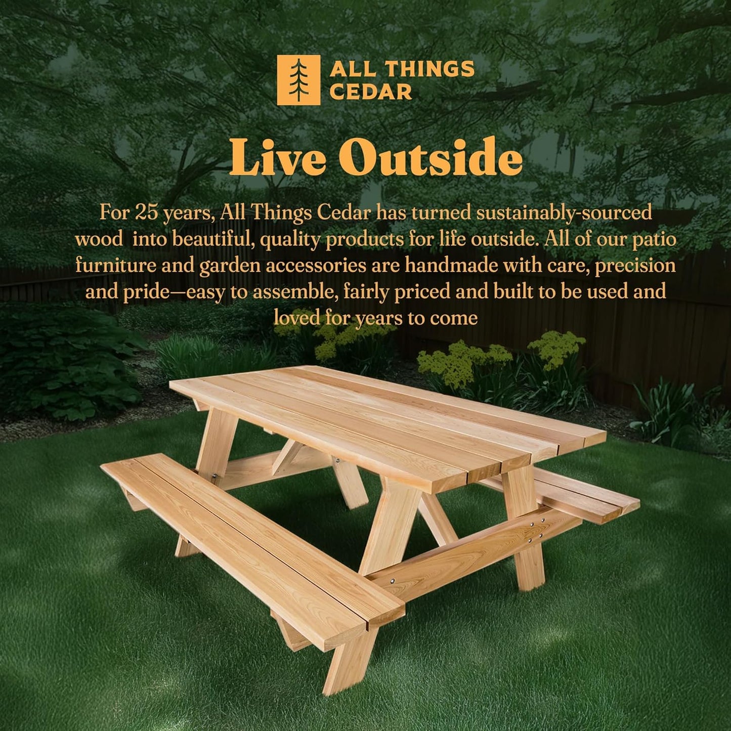 All Things Cedar 6 ft Classic Picnic Table