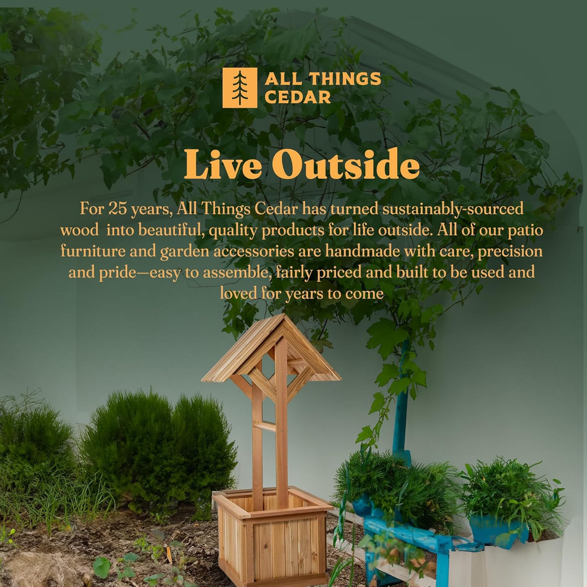 All Things Cedar 5-Ft Wishing Well Cedar Planter Box – WW61