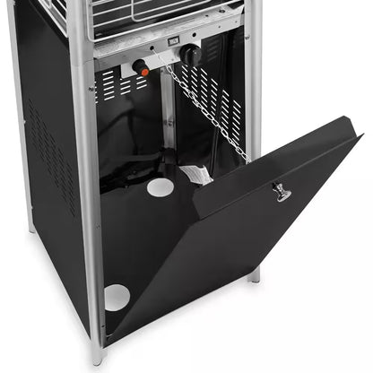 38,000 BTU Black Propane Outdoor Pyramid Patio Heater with Dancing Flames